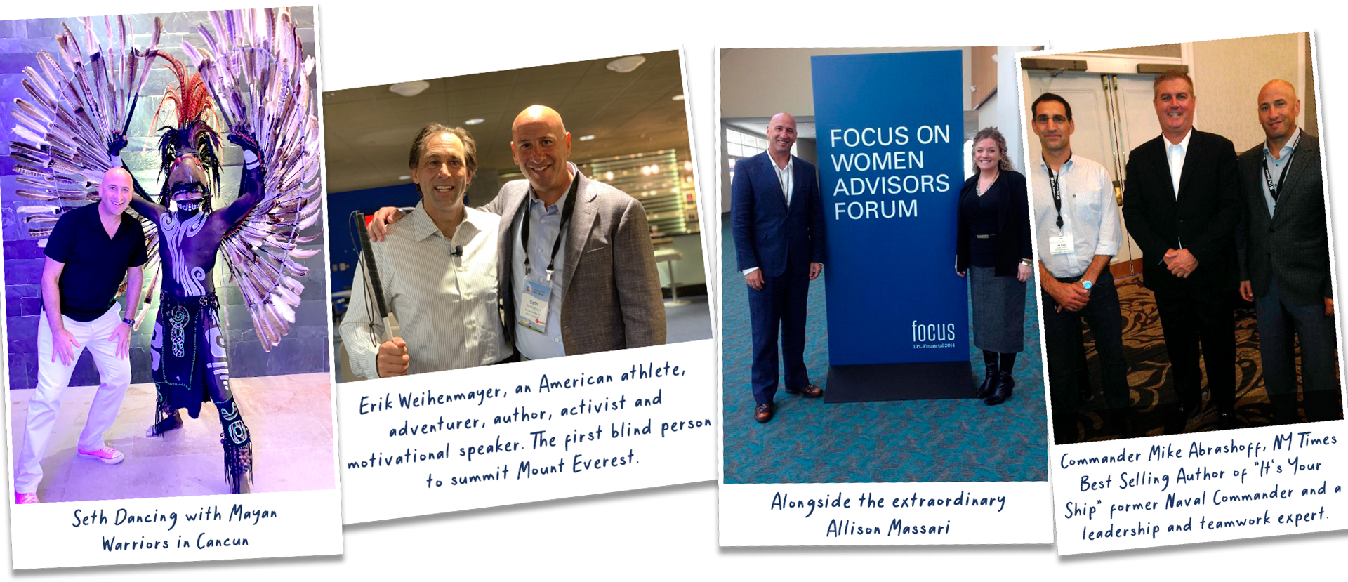Montage of pictures showing The Speaker Agency's agents with celebrities